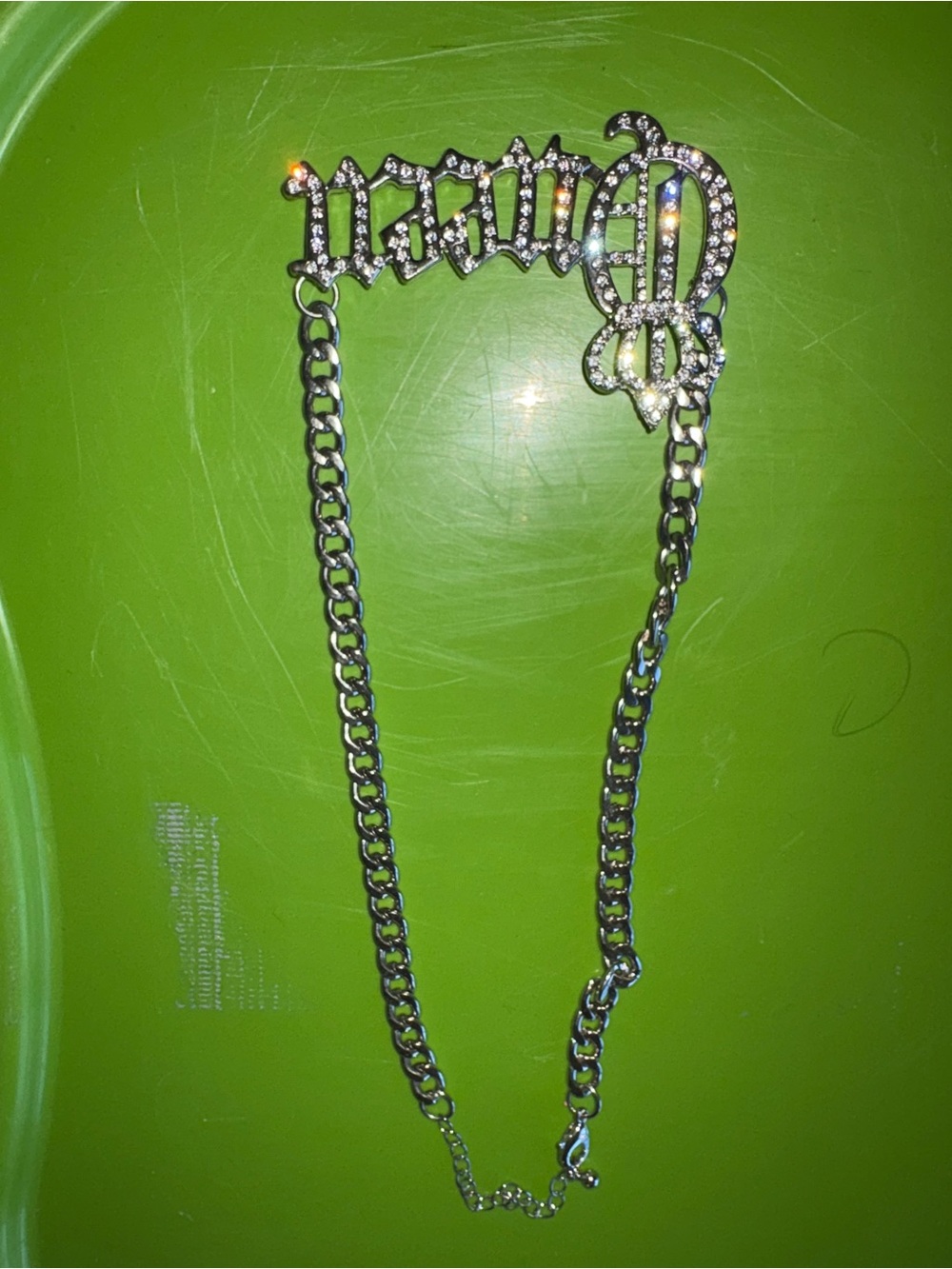 Silver Crystal “Queen” Chain Necklace - Women Jewelry